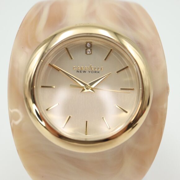 Caravelle New York Womens Gold Tone Pearl Plastic Bangle 44L136 w New Battery main image 10